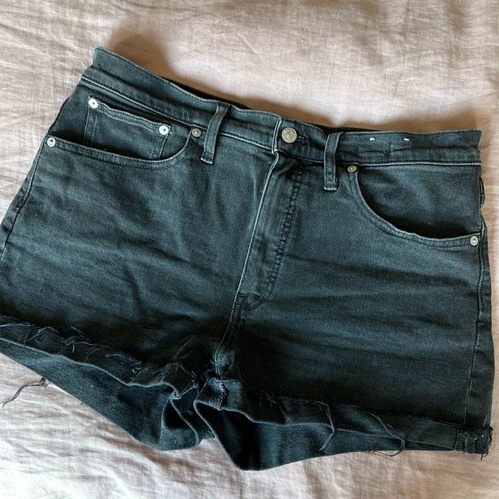 Madewell black denim high waist shorts size 30